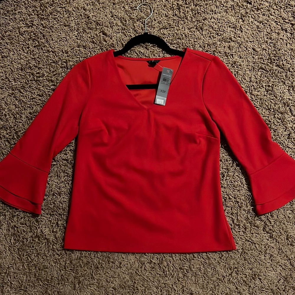 Red Ann Taylor Petite Blouse (NWT)